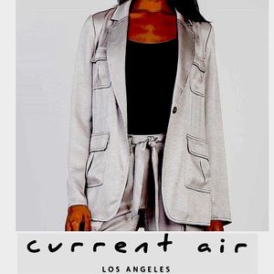 Current Air Utility Jacket Silver Lapel Collar Pockets One Button Size Medium